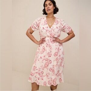 Torrid Floral Midi Surplice Dress Paisley Print size 3